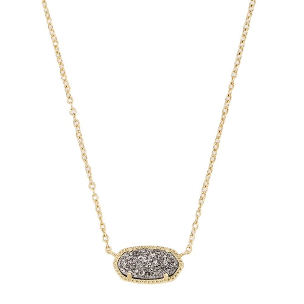KENDRA SCOTT • Gold Elisa Platinum Drusy Necklace
